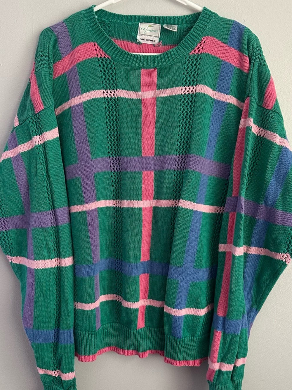 Vintage XL LL Sport hand loomed knit sweater womens men’s unisex